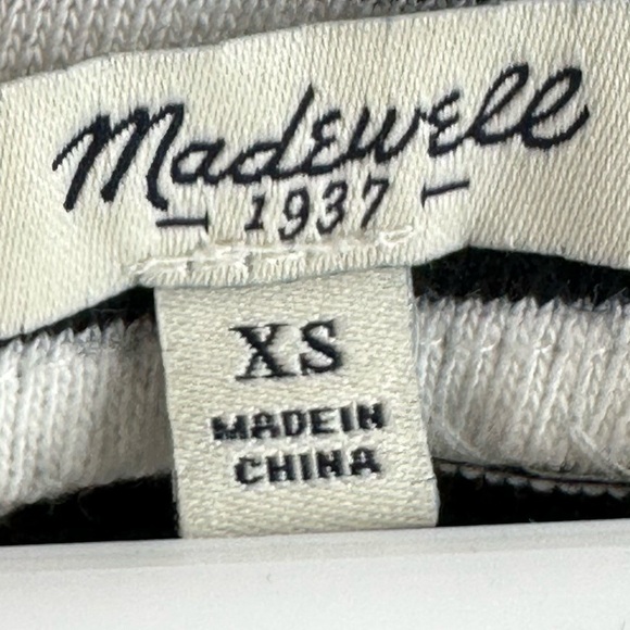 Madewell Zipline Striped Mini Dress Black/White Women's Size XS - Picture 8 of 10